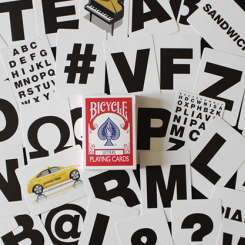 jeu de cartes Bicycle Letters (rouge)
