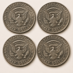 Lot de 4 Demi-Dollars Kennedy Eagle