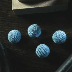 Muscades crochet TCC bleu